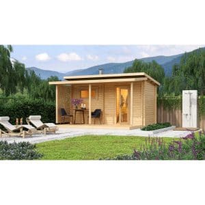Hanko sauna med terrasseoverdækning